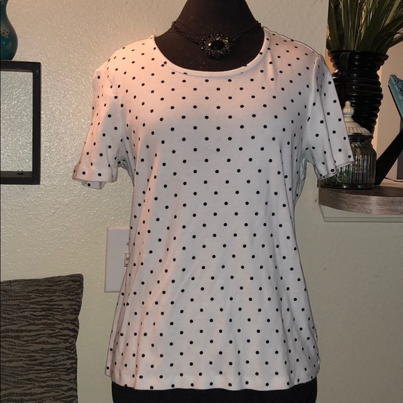 White Stag Tops - • Black & White Polka Dot Blouse •